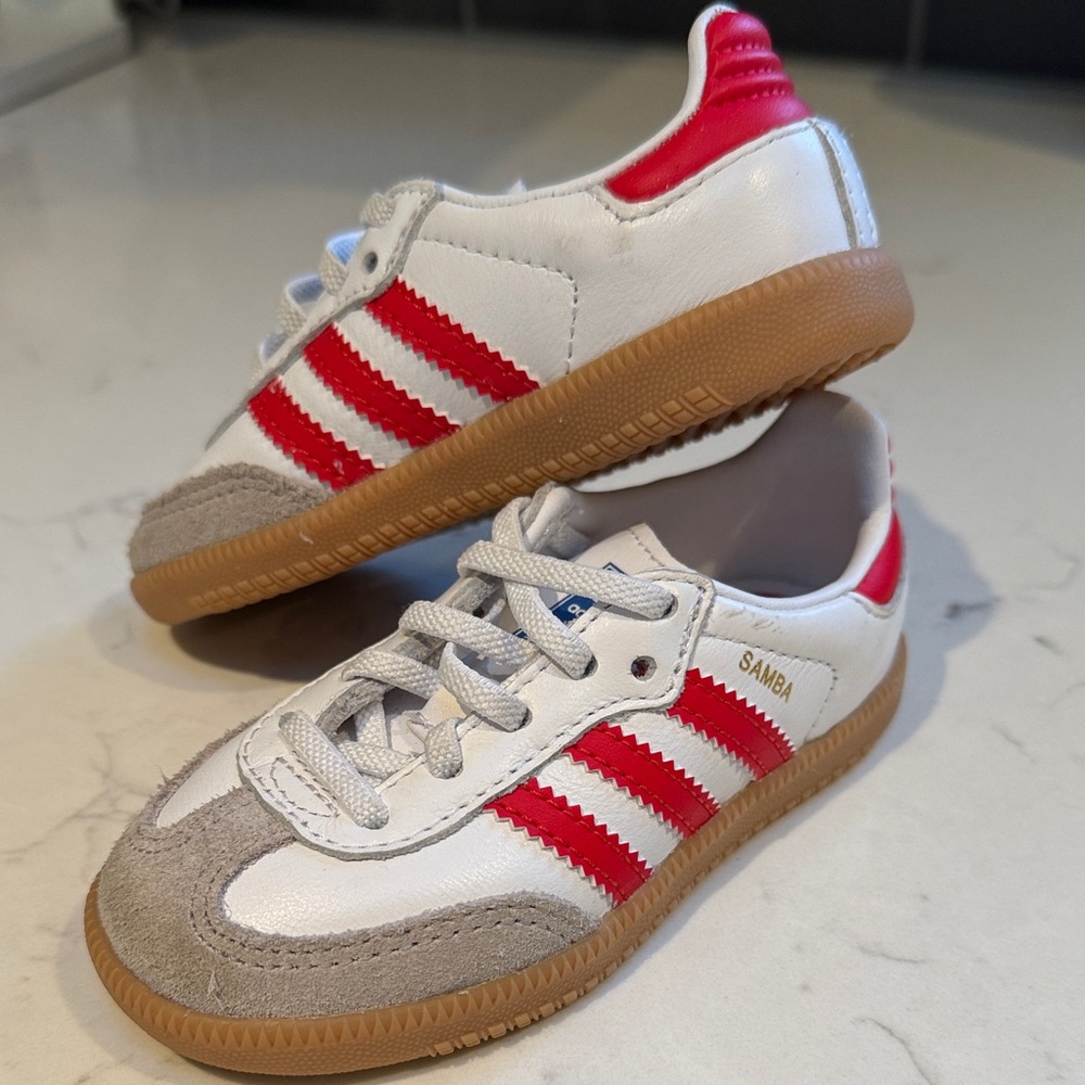 Adidas Kids Samba White Red Sneakers